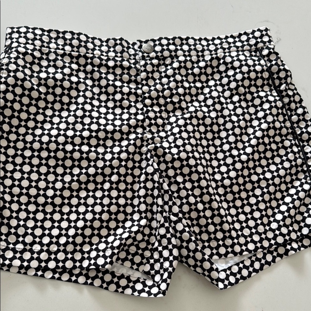 Men's Black and White Polka Dot Swim Shorts